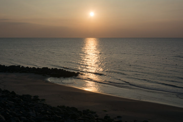 Sonnenuntergang am Strand in Lønstrup 