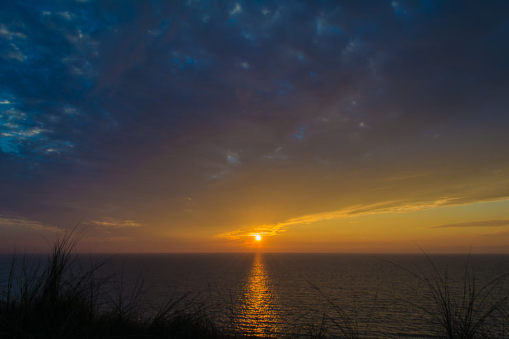 Sonnenuntergang an der Steilküste von Nr. Lyngby - September 2014