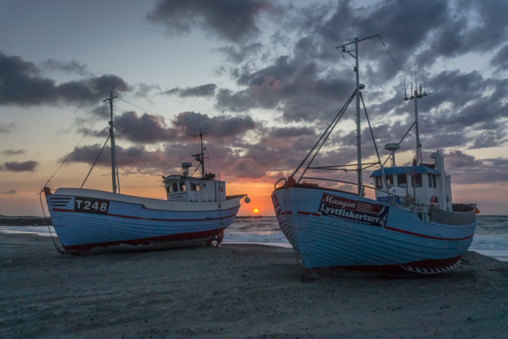 Fischerboote in Vorupør