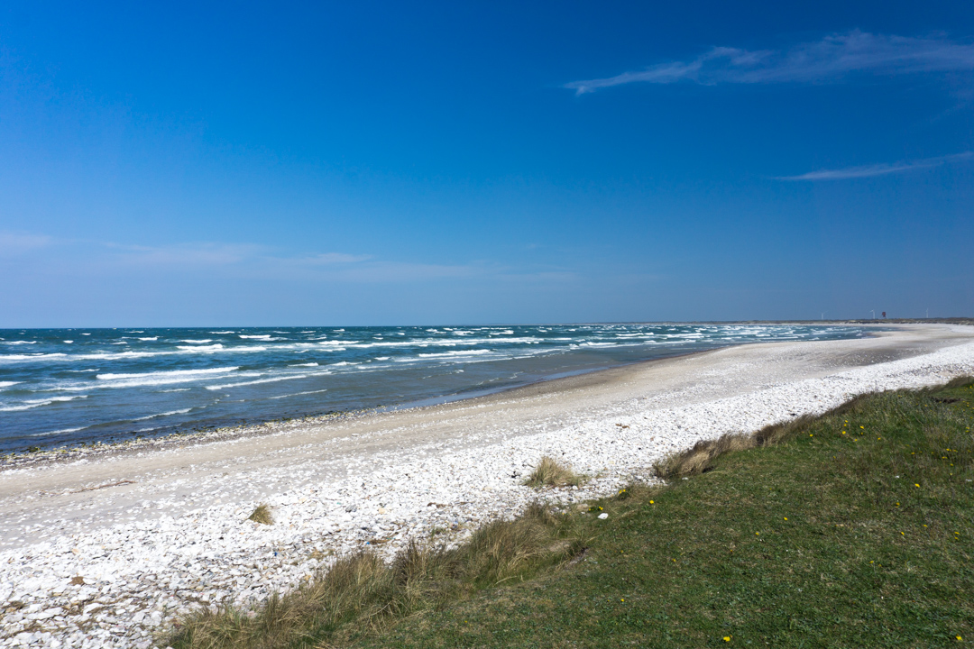 Viele weiße Steine am Vigsø Strand