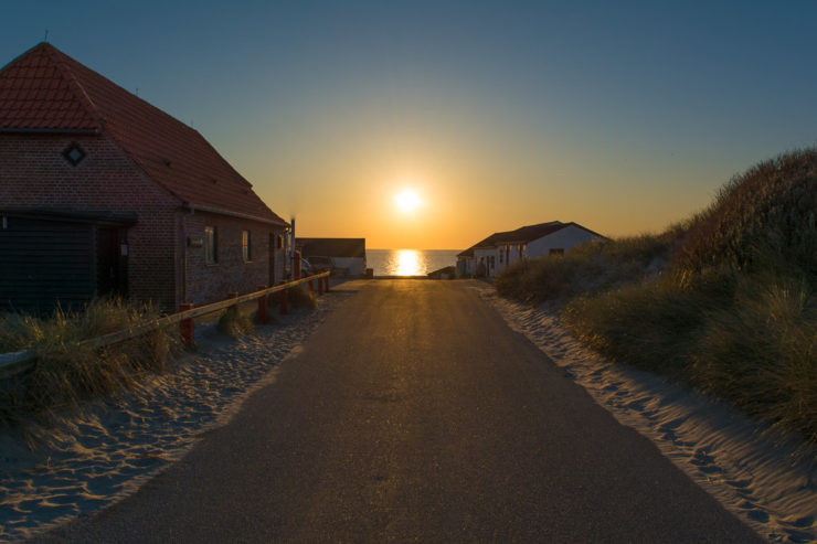 Sonnenuntergang Stenbjerg Landungsplatz