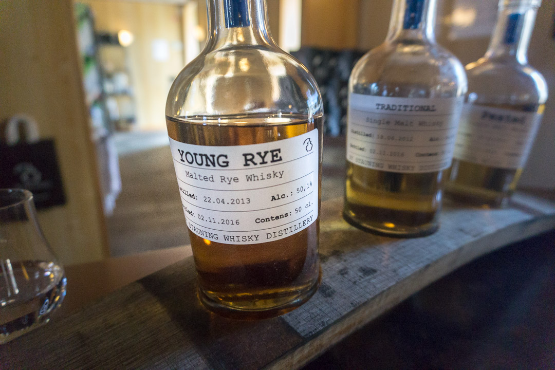 Die drei Sorten Young Rye, Single Malt und Peated / Stauning Whisky