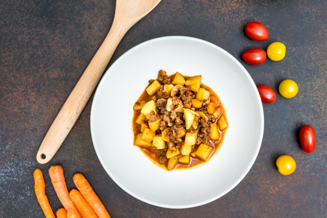 Vegane Kartoffel-Hack-Pfanne